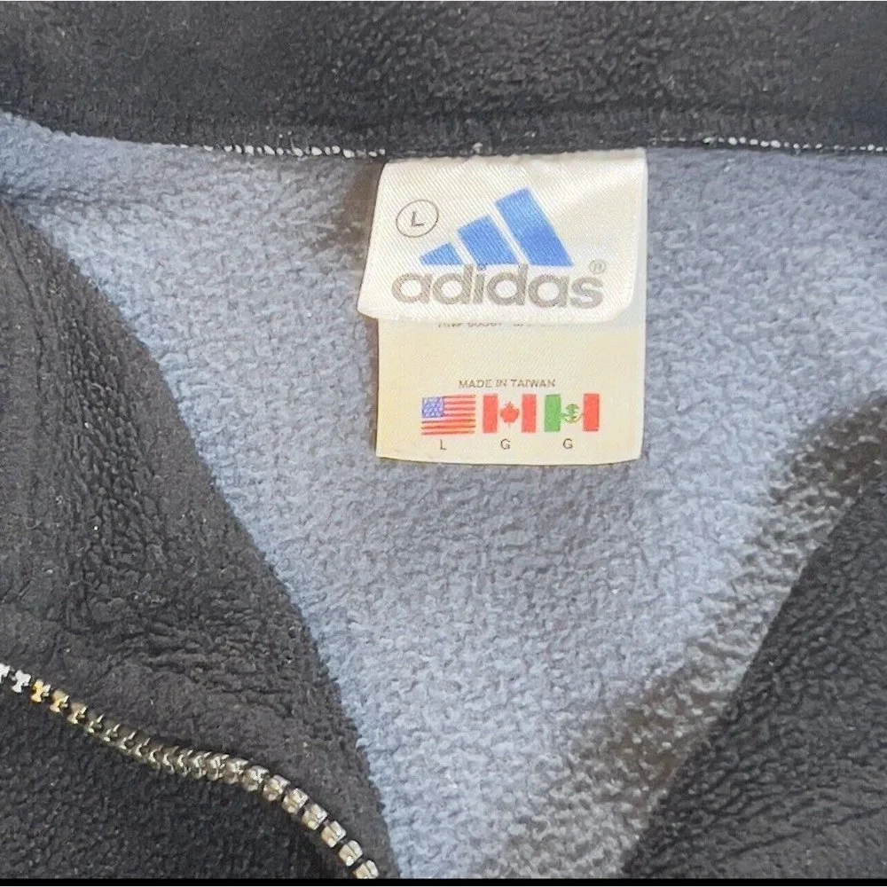 Adidas Gray Black Youth Fleece 1/4 Zip Size Large‎ 14/16 Long Sleeve